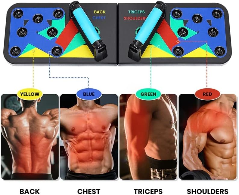 Tabla 9 en 1 de Pechadas para Pecho, Hombro, Triceps y Espalda