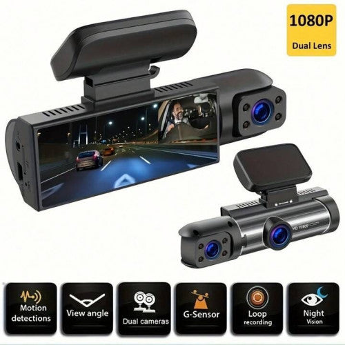 Cámara de Auto Frontal/Trasera/Interior HD de Doble Lente