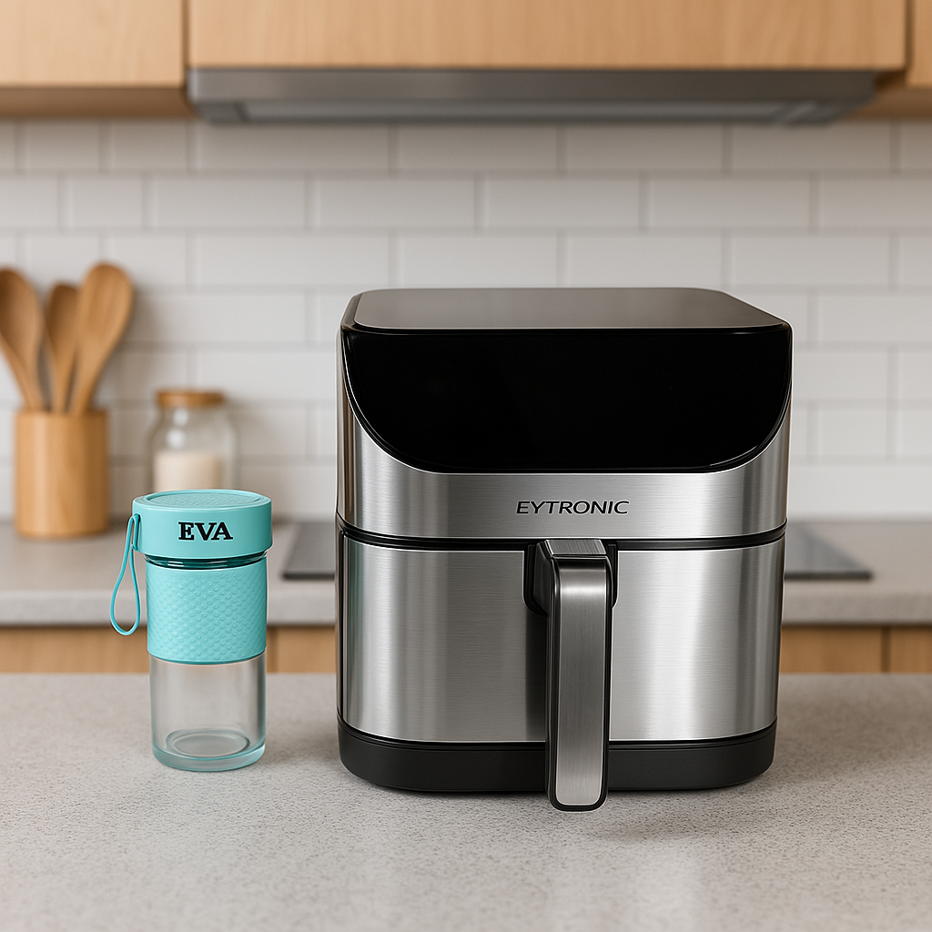 Freidora de Aire Digital Eytronic 6L + Licuadora Portátil Recargable