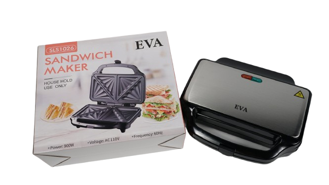 Sandwichera EVA 900W | Calentamiento Rápido y Fácil Limpieza